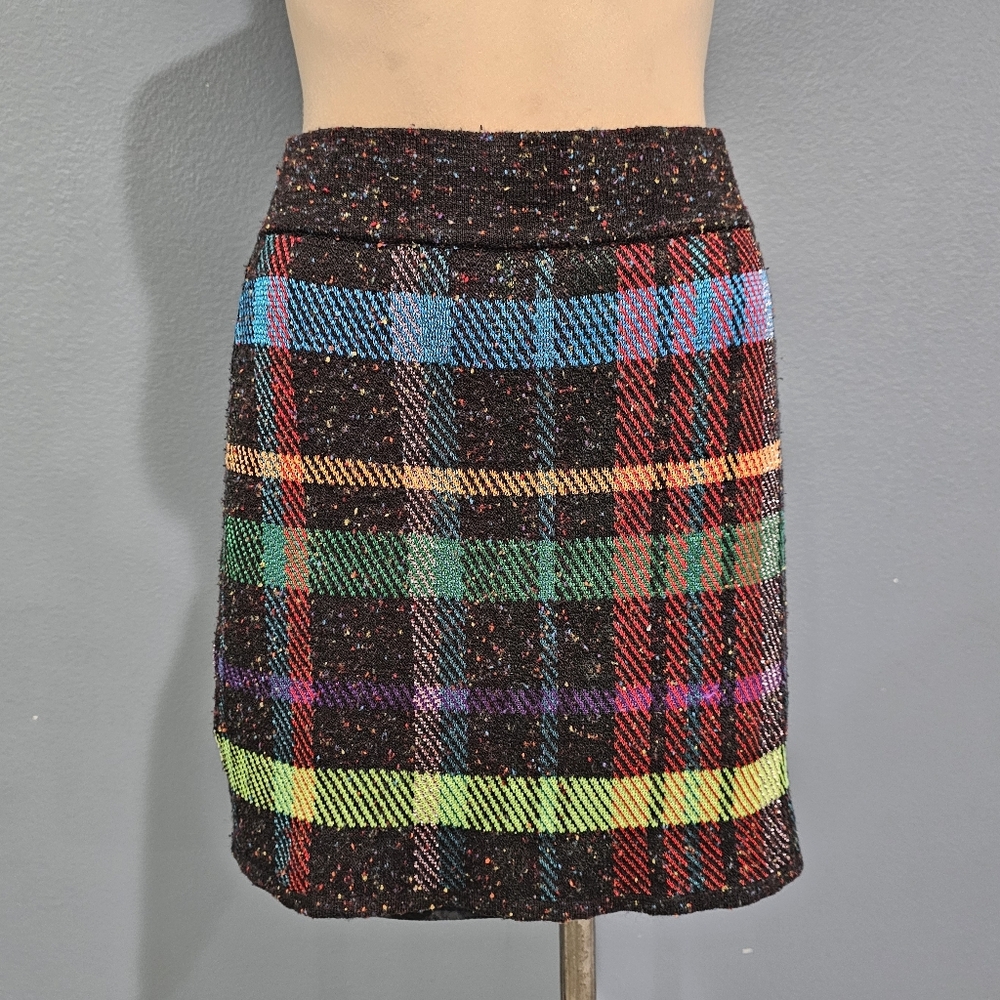 CECILIA PRADO Anthropologie Plaid Saia Selena Knit Multicolor Mini Skirt M - Picture 1 of 8